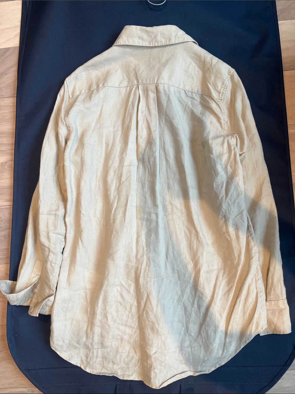 Quince 100% Linen Long Sleeve Roll-Tab Button-Up Shirt in Oatmeal Size XS - Picture 10 of 10